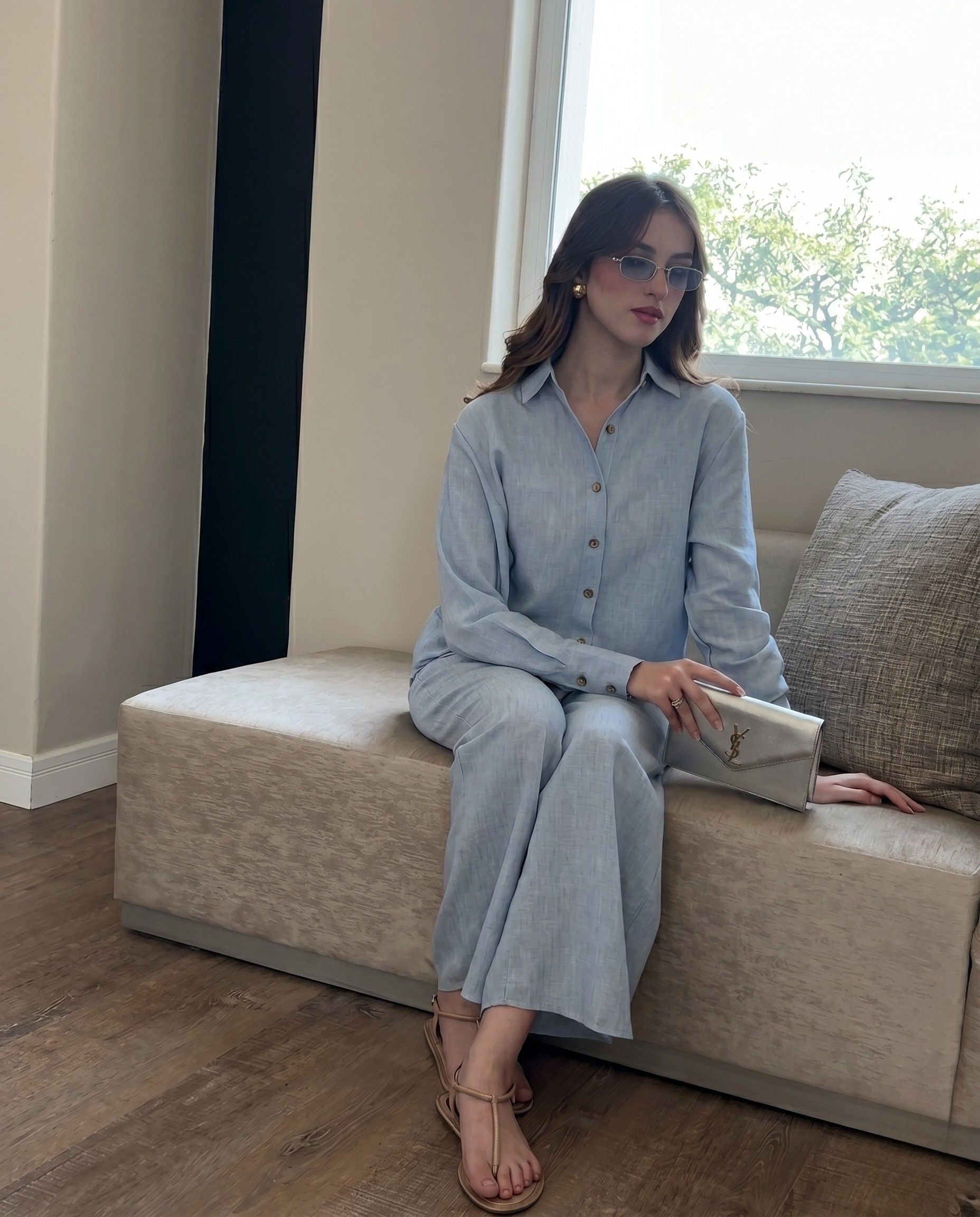 Sora – Serene Sky Linen Comfort Co-Ord Set