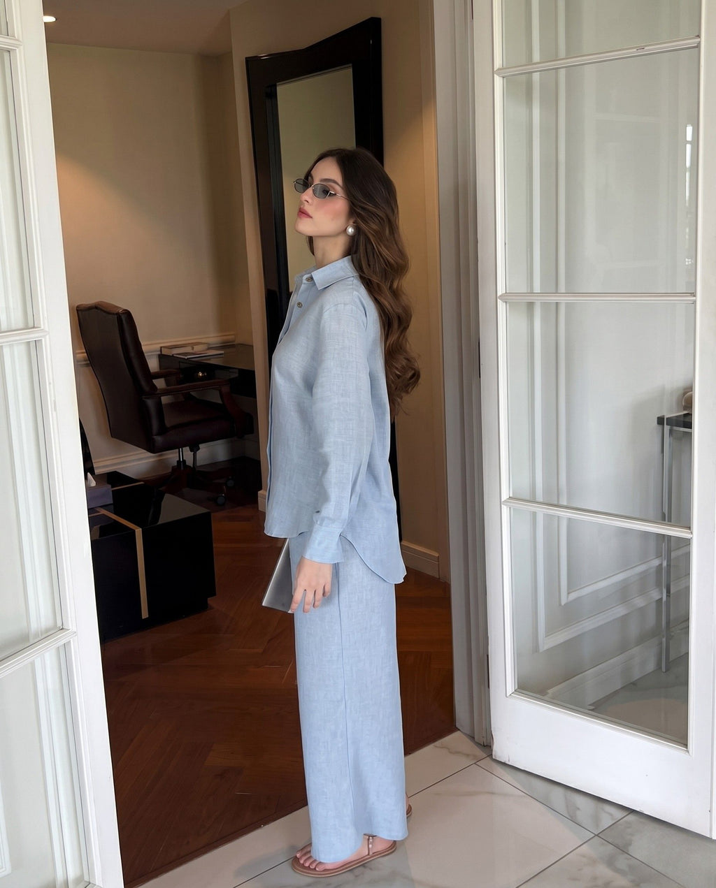 Sora – Serene Sky Linen Comfort Co-Ord Set