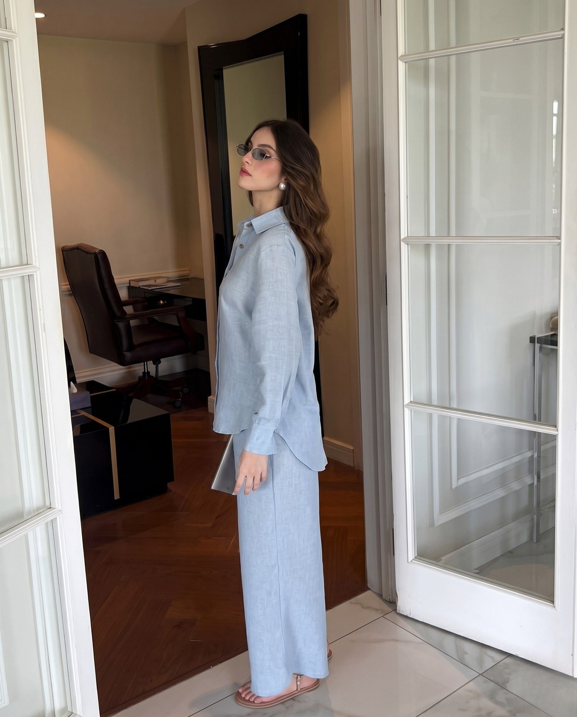 Sora – Serene Sky Linen Comfort Co-Ord Set