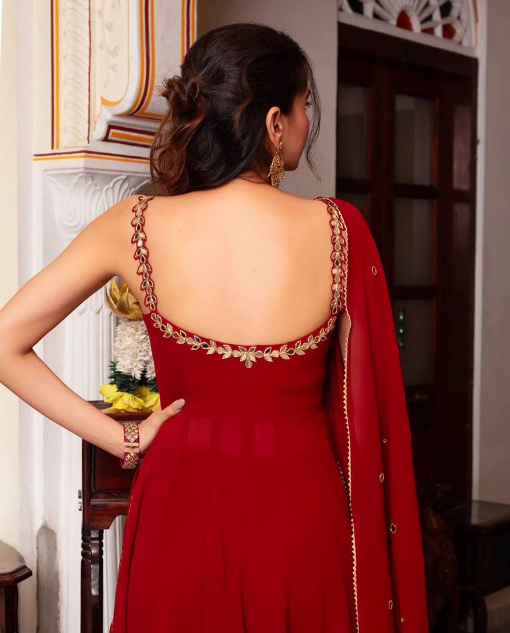 Zest – Scarlet Mirror Embellished Anarkali Set