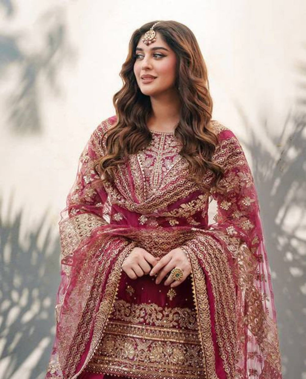 Yori – Regal Wine Embroidered Farshi Suit Set