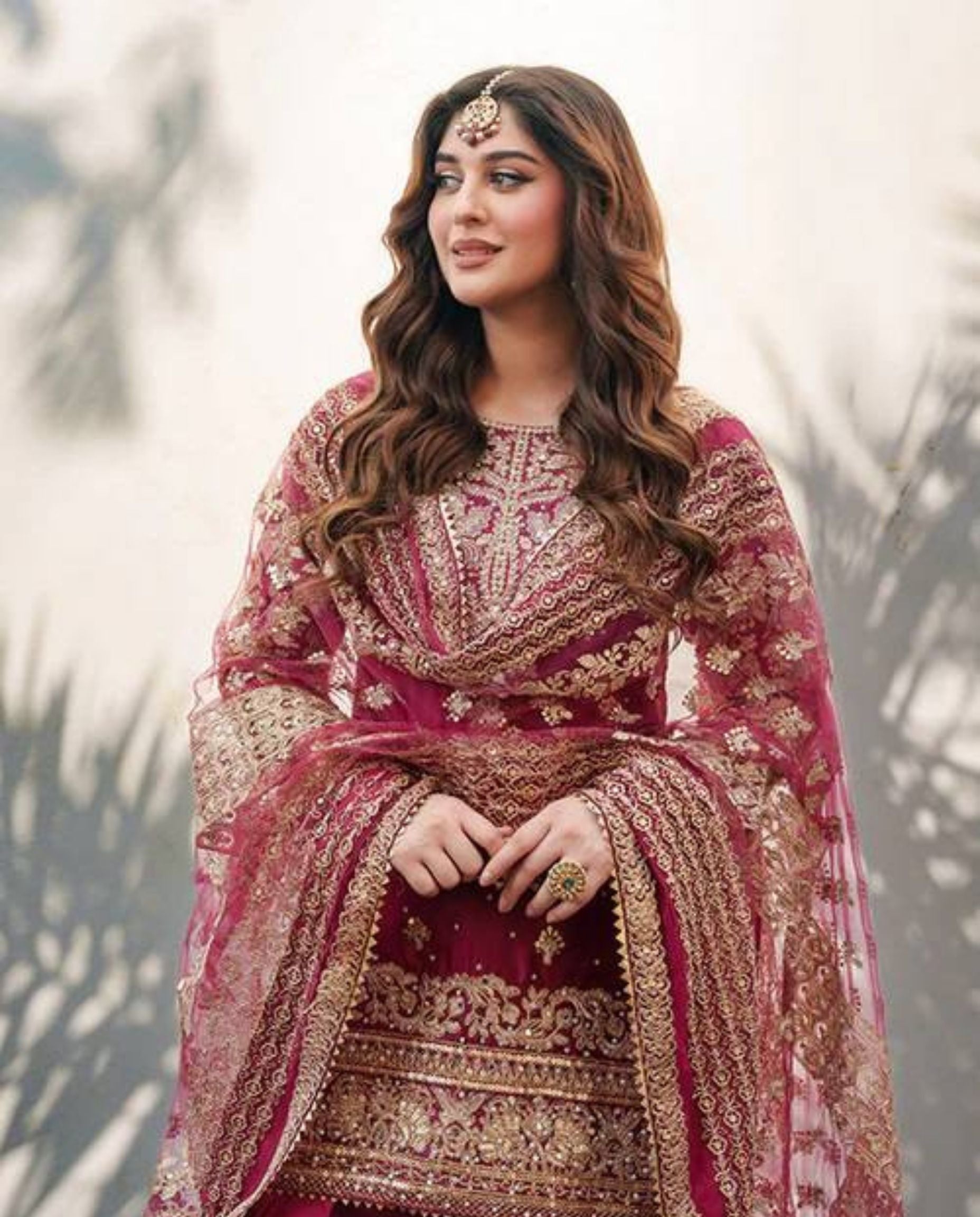 Yori – Regal Wine Embroidered Farshi Suit Set