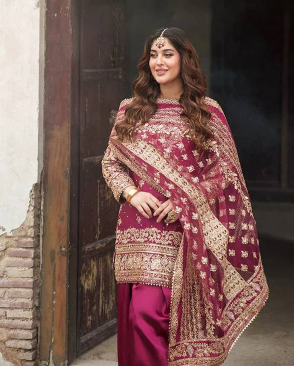 Yori – Regal Wine Embroidered Farshi Suit Set