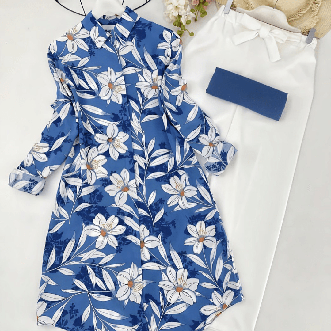 Floral Navy Blue