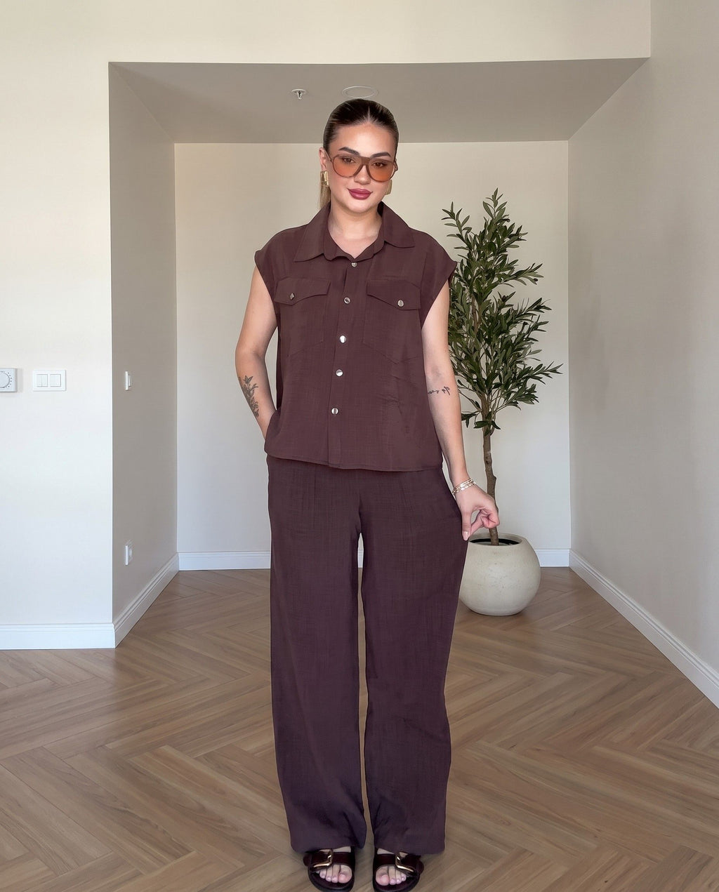 Xylo - Espresso Brown Premium Relaxed Fit Co-Ord Set
