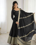 Sable – Midnight Black Regal Threadwork Embroidered Festive Anarkali Set