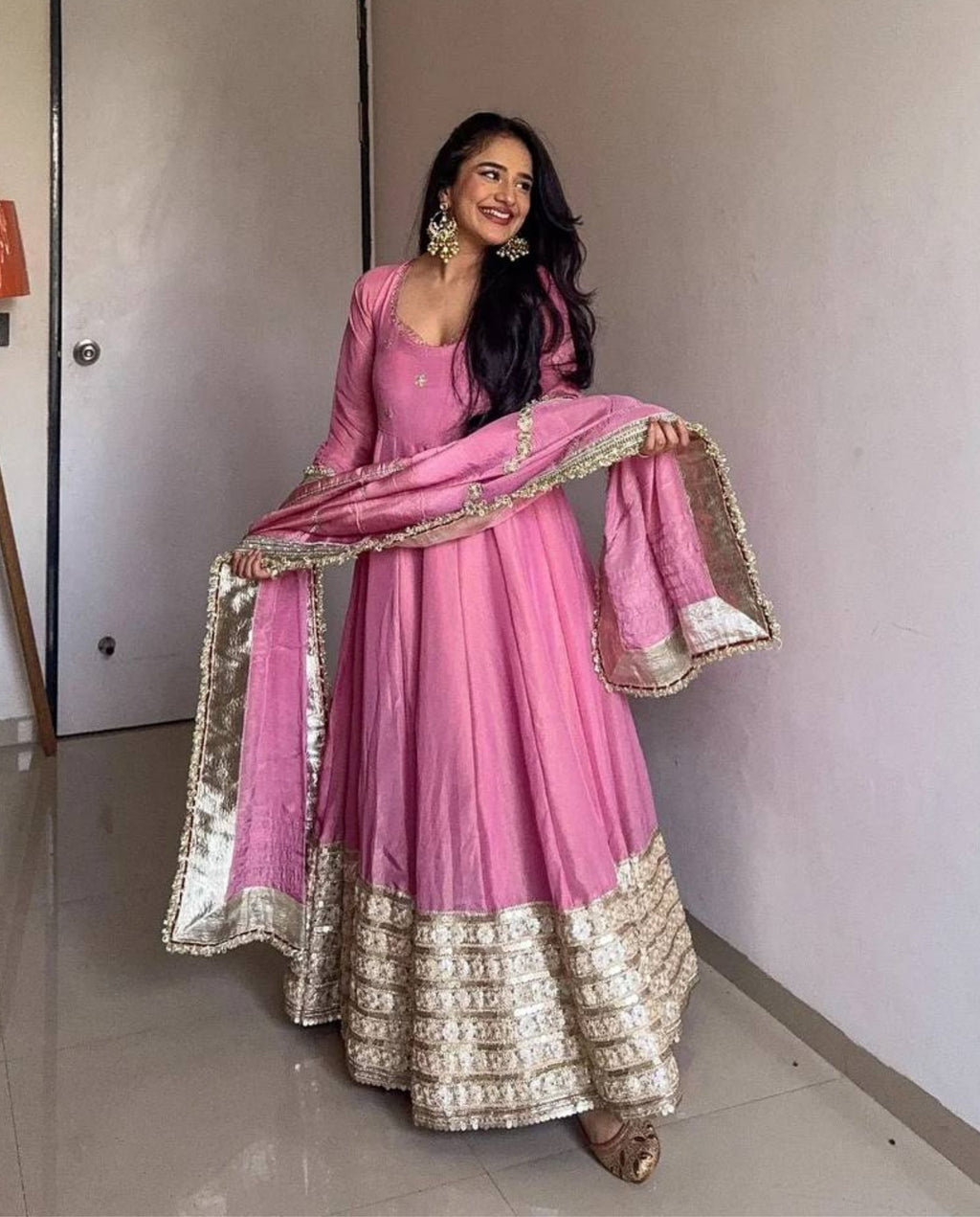 Sable – Blush Pink Royal Gota Embroidered Festive Anarkali Set
