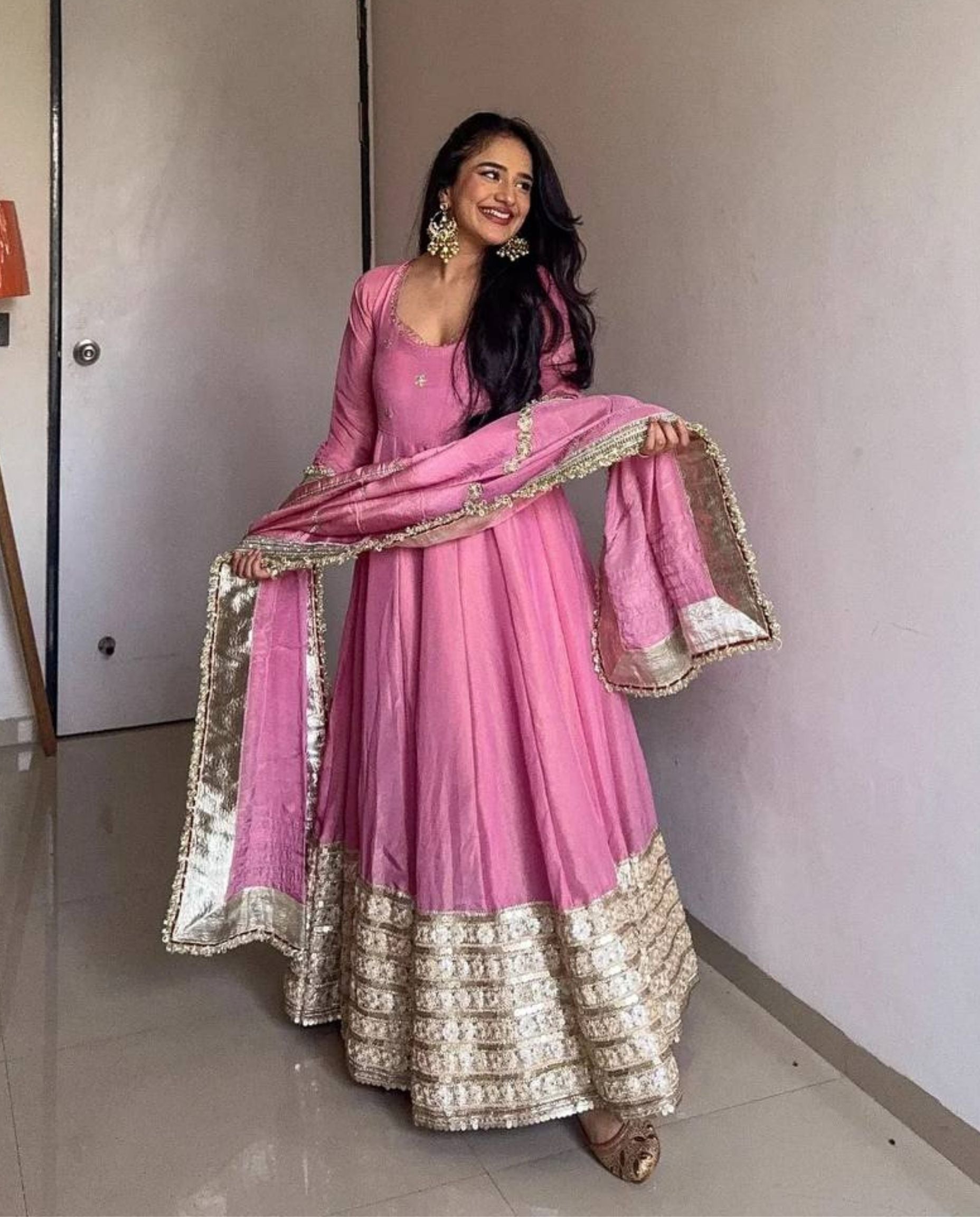 Sable – Blush Pink Royal Gota Embroidered Festive Anarkali Set