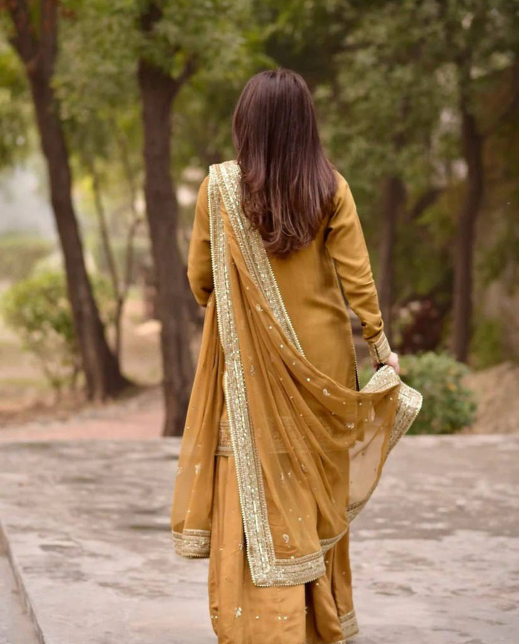Arvi - Mul Chanderi Elegant Sequin Work Festive Wear Suit Set