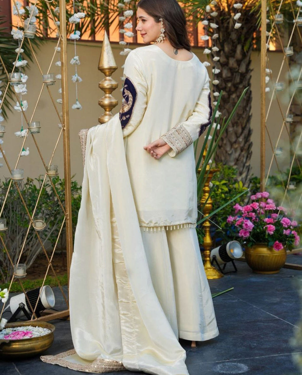 Ira - Midnight Velvet Bloom Embroidered Festive Kurta Set