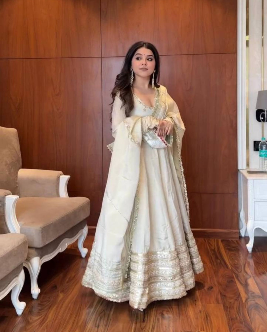 Sable – Ivory Luxe Thread Embroidered Flowing Festive Anarkali Set