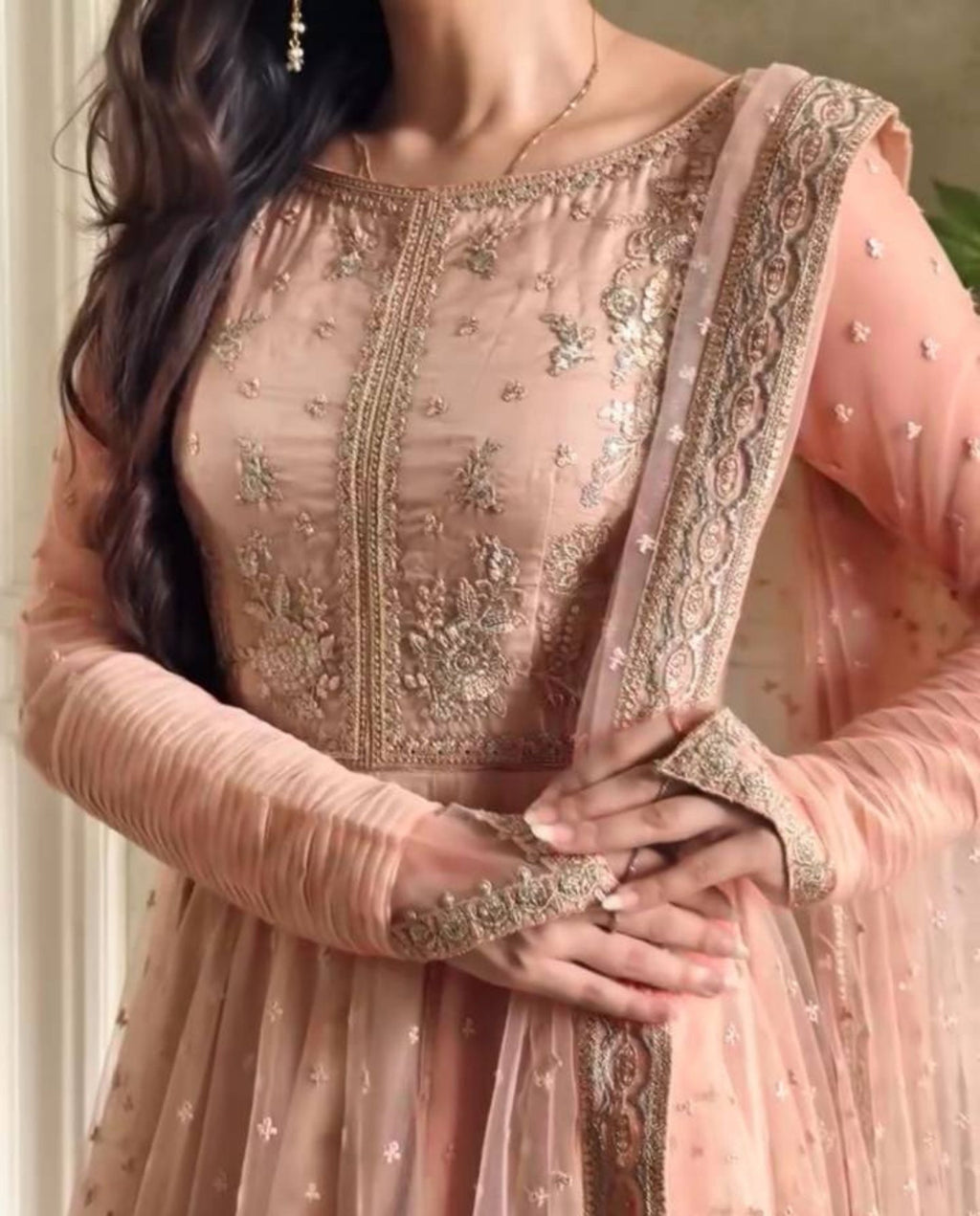 Quin – Blush Embroidered Flow Gown Set