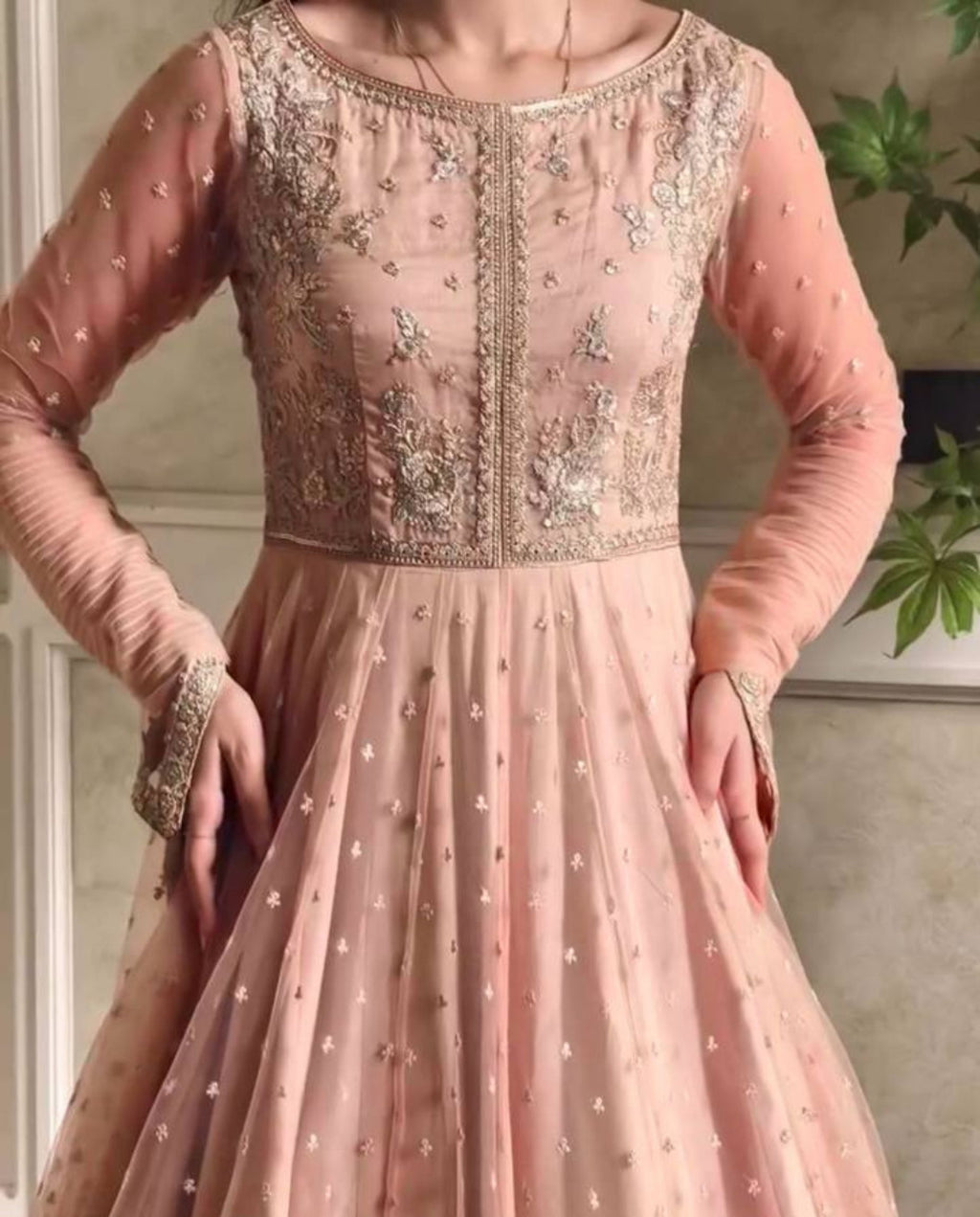 Quin – Blush Embroidered Flow Gown Set
