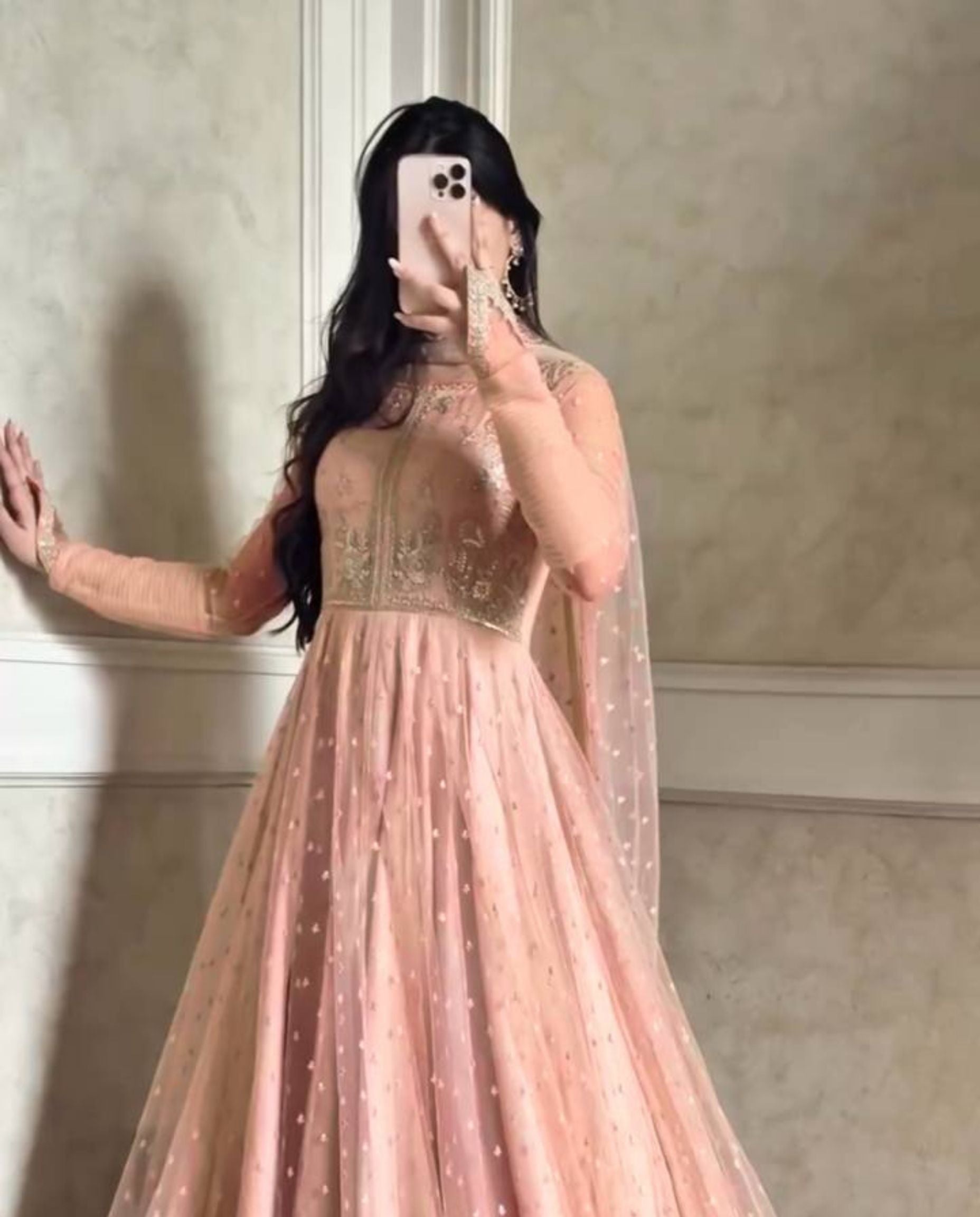 Quin – Blush Embroidered Flow Gown Set