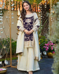 Ira - Midnight Velvet Bloom Embroidered Festive Kurta Set