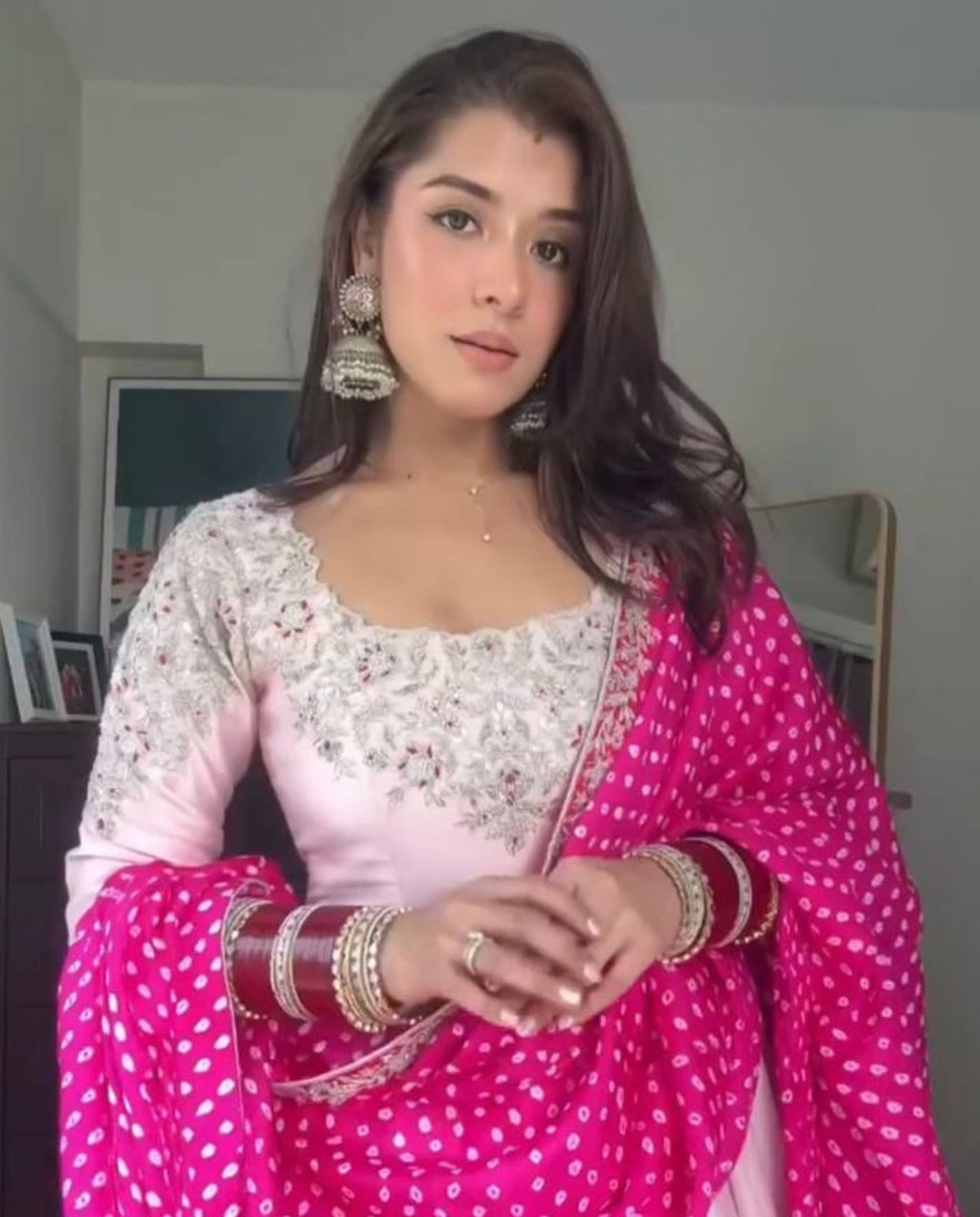 Pavo – Blush Pink & Rani Festive Gown Set