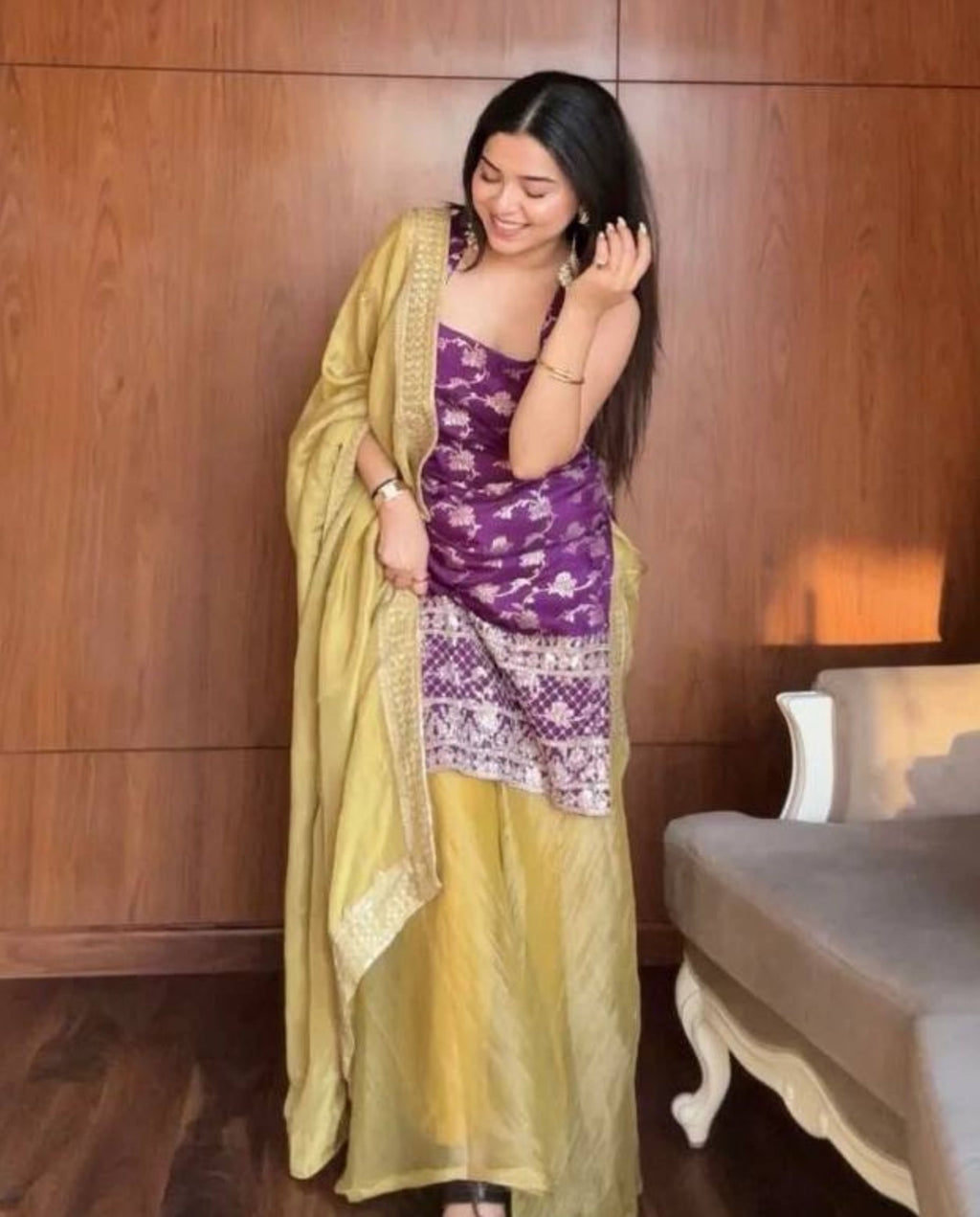 Orin – Royal Purple & Gold Festive Suit Set