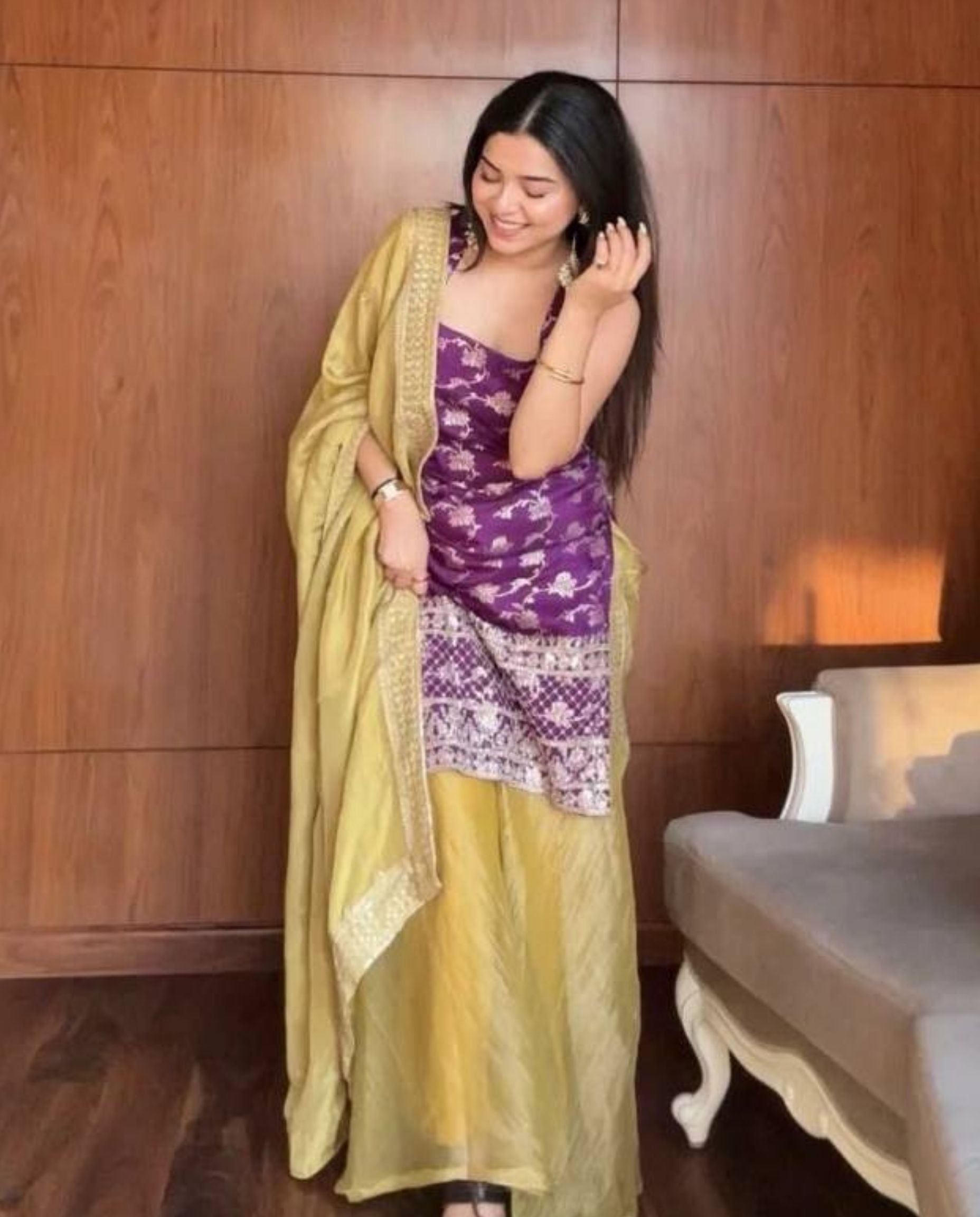 Orin – Royal Purple & Gold Festive Suit Set