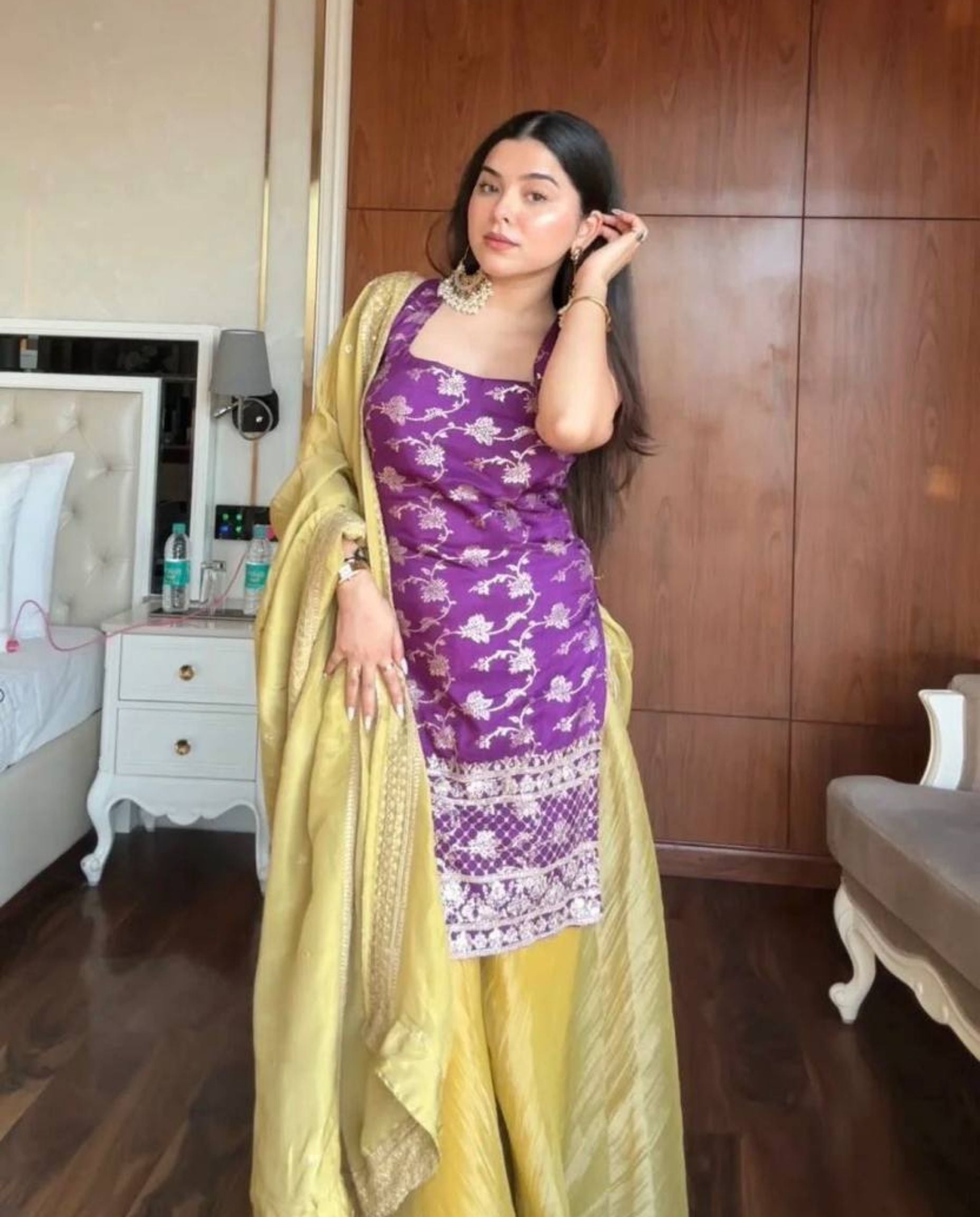 Orin – Royal Purple & Gold Festive Suit Set