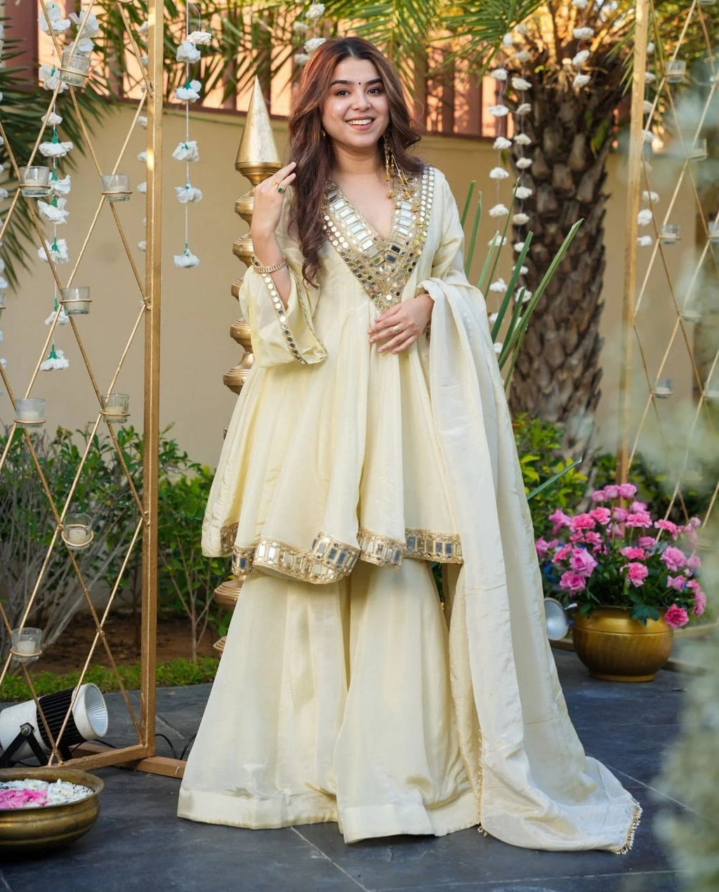 Blume - Champagne Glow Mirror Sharara Set