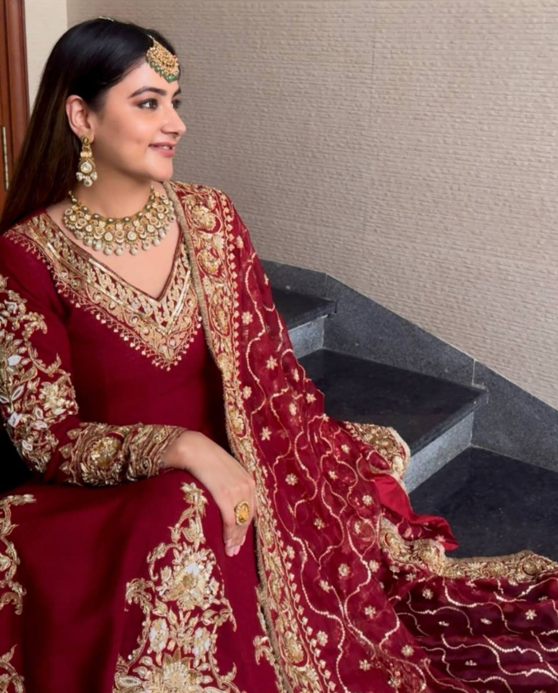 Ivor – Deep Maroon Royal Embroidered Anarkali Suit Set