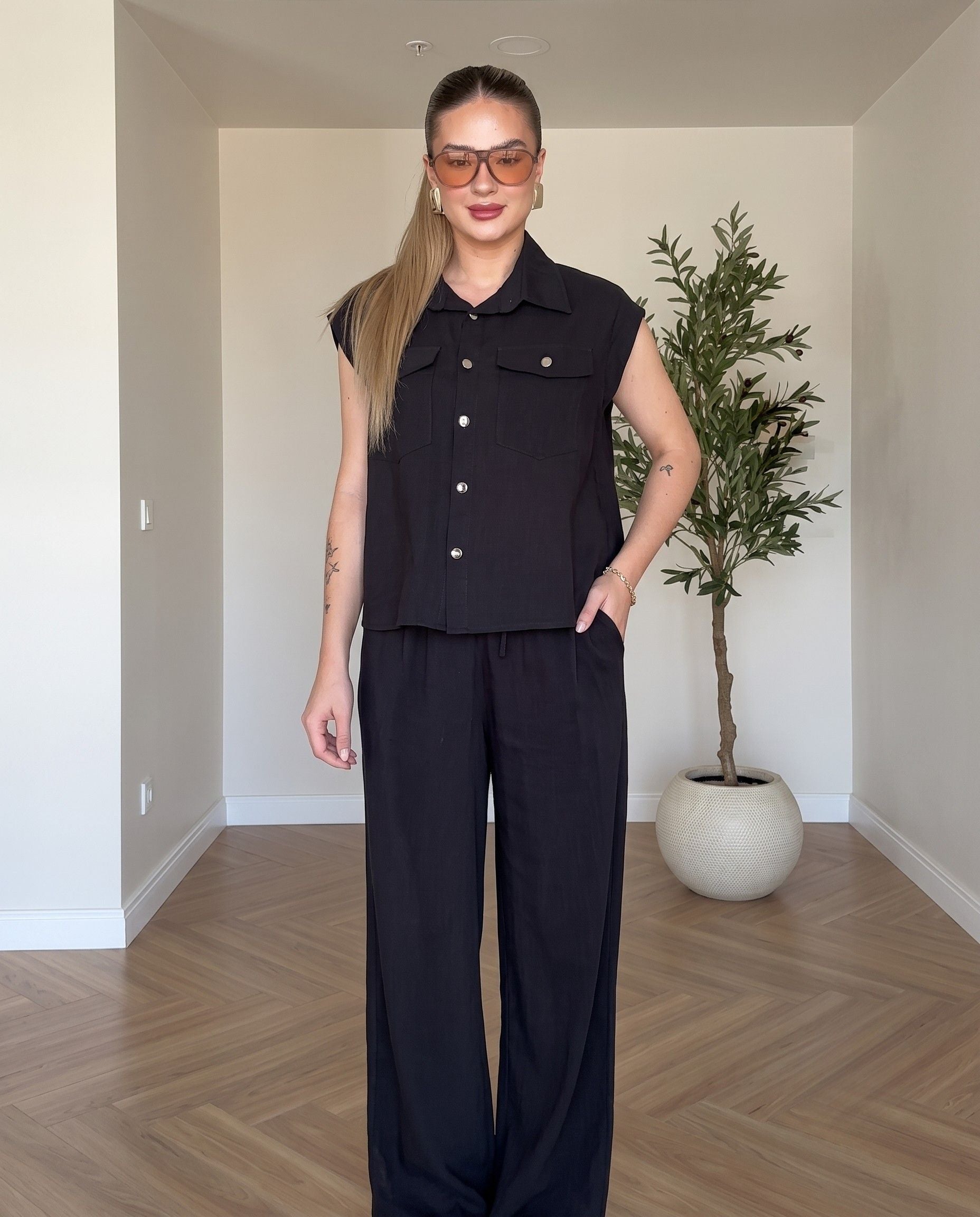 Xylo - Jet Black Premium Relaxed Fit Co-Ord Set