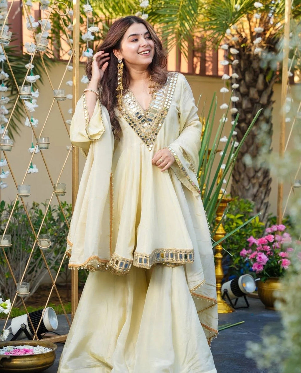 Blume - Champagne Glow Mirror Sharara Set