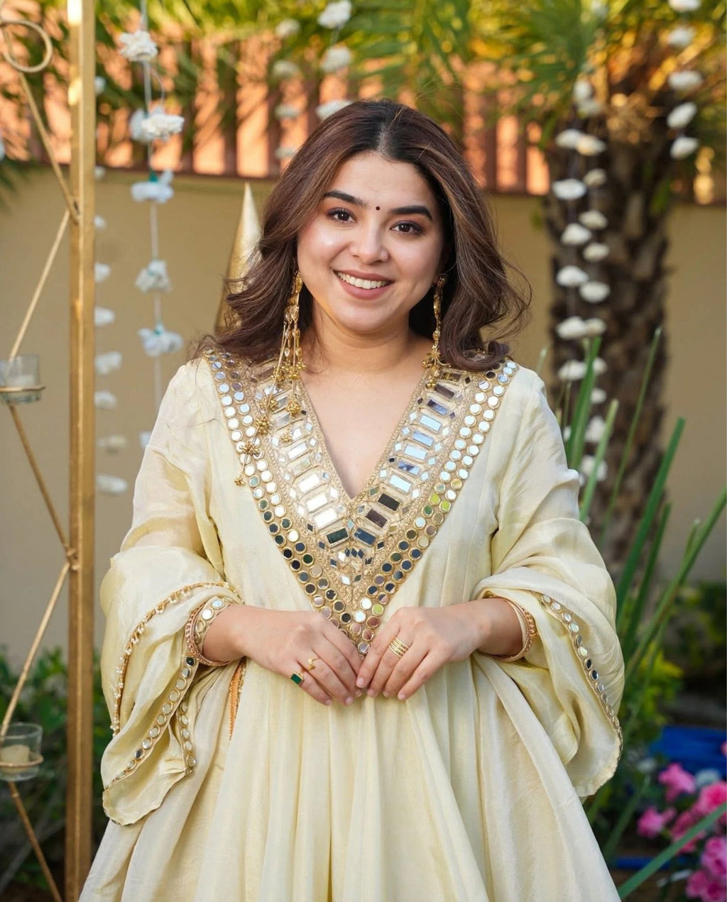 Blume - Champagne Glow Mirror Sharara Set